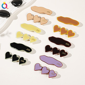 Chic Acetate Hair Clip with Side Bangs, Cute Duckbill Shape and Elegant Design - 15 Words or Less