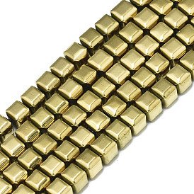 Electroplate Non-magnetic Synthetic Hematite Beads Strands, Cube