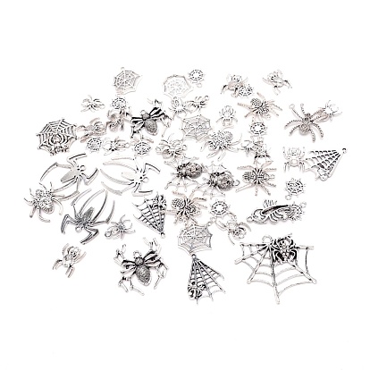 Tibetan Style Alloy Pendants, Mixed Spider Shape
