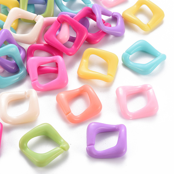 Opaque Acrylic Linking Rings, Quick Link Connectors, for Curb Chains Making, Twist