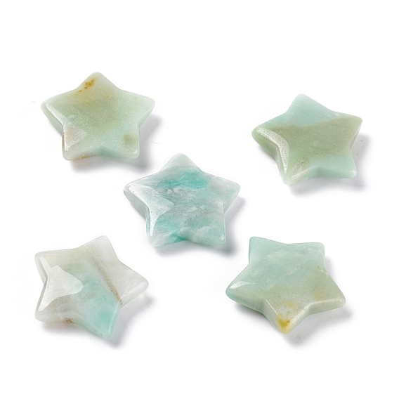 Perles d'amazonite de fleurs naturelles, pas de trou / perles non percées, étoiles