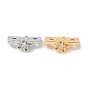 Brass Micro Pave Clear Cubic Zirconia Slide Charms, Flower
