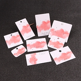 100Pcs Cloud Print Paper Jewelry Display Cards, Pink