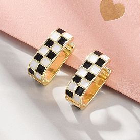 925 серьги-кольца из латуни и стерлингового серебра, квадратная решетка