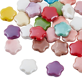 40шт. фарфоровые бусины ручной работы, яркие глазированный фарфор, цветок