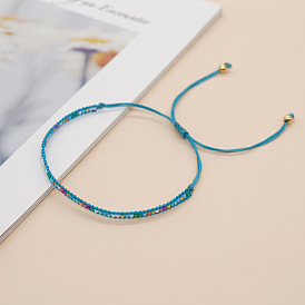 Женские плетеные браслеты из стеклянных бусин в богемном стиле