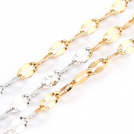 Two Tone 304 Stainless Steel Dapped Chains, Soldered, with Spool