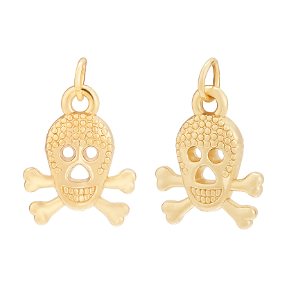 20Pcs Alloy Pendants, Long-Lasting Plated, with Jump Ring, Skull