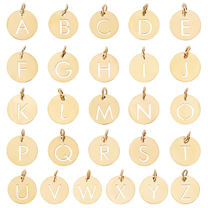 26 шт 26 стиль 304 подвески из нержавеющей стали, плоский круглый с буквой a`z