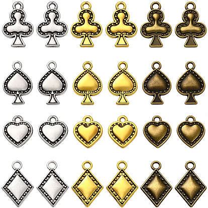 72 шт 12 стили подвески из сплава в тибетском стиле, игральная карта