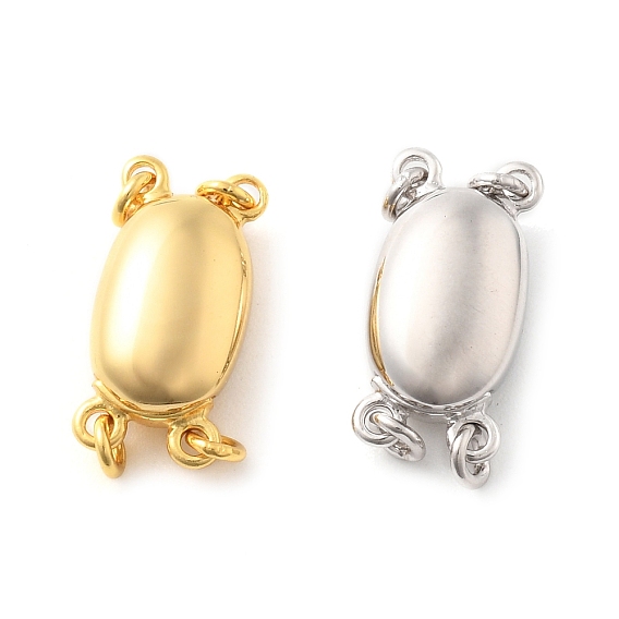 925 застежка из стерлингового серебра, с целью перехода в кольце, овальные, 2 нитей, 4-луночное