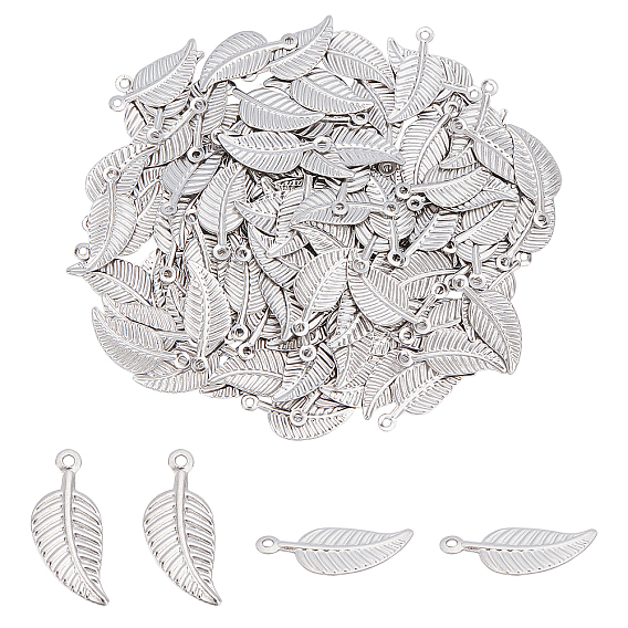Stainless Steel Charms, Leaf