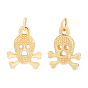20Pcs Alloy Pendants, Long-Lasting Plated, with Jump Ring, Skull