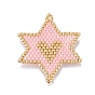 MIYUKI & TOHO Handmade Japanese Seed Beads Links, Loom Pattern, for Jewish, Star of David with Heart