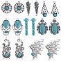 16шт 8 стили подвески из сплава синтетической бирюзы, старинные прелести, античное серебро