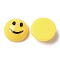 Opaque Resin Cabochons, Half Round with Smile Face