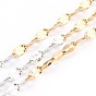 Two Tone 304 Stainless Steel Dapped Chains, Soldered, with Spool