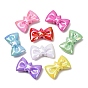UV Plating Opaque Acrylic Beads, Iridescent, Bowknot with Star