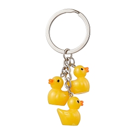 Resin Keychains, with Iron Split Rings, Duck