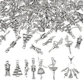 120Pcs 6 Styles Nutcracker Ballet Tibetan Style Alloy Pendants