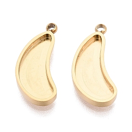 304 компонент подвески-кабошона из нержавеющей стали, банан, ионное покрытие (ip)