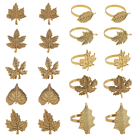 20шт 10 стили железные кольца для салфеток, держатель для салфеток, ежедневный доступ в ресторан, кленового листа