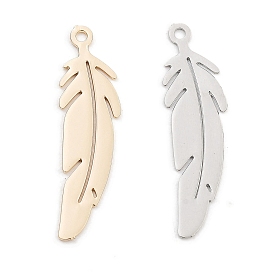 Long-Lasting Plated Brass Pendants, Feather