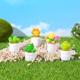 Resin Flower/Plant Pot Model, Micro Landscape Home Dollhouse Accessories, Pretending Prop Decorations