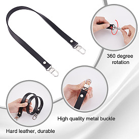 Cowhide Leather Bag Handles, with Alloy Swivel Clasps, for Bag Replacement Accessories