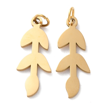 Ионное покрытие (ip) 304 подвески из нержавеющей стали, с целью перехода в кольце, лазерная резка, лиственные ветки прелести