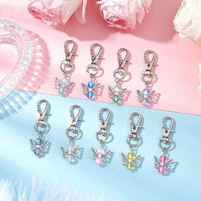 Подвеска из искусственного лунного камня ангела, с сплава шарнирного когтя омара застежками