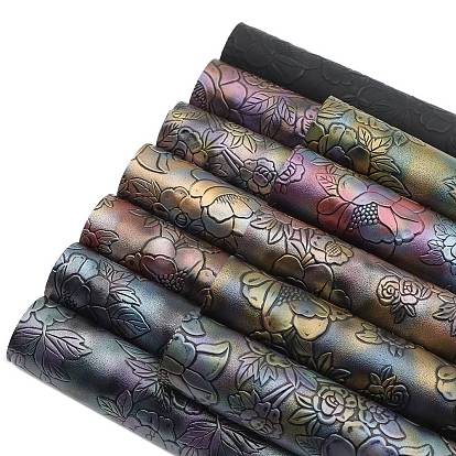Ткани с цветочным узором из искусственной кожи, принадлежности для изготовления поделок