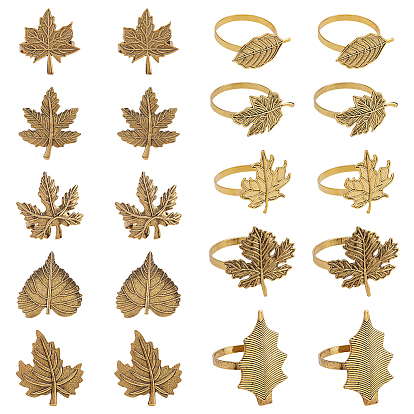 20шт 10 стили железные кольца для салфеток, держатель для салфеток, ежедневный доступ в ресторан, кленового листа