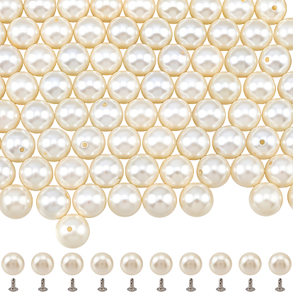 ABS пластик, искусственная жемчужина, заклепки, заклепки, круглые, с железной фурнитурой