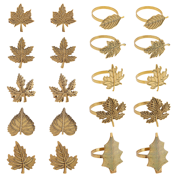 20шт 10 стили железные кольца для салфеток, держатель для салфеток, ежедневный доступ в ресторан, кленового листа