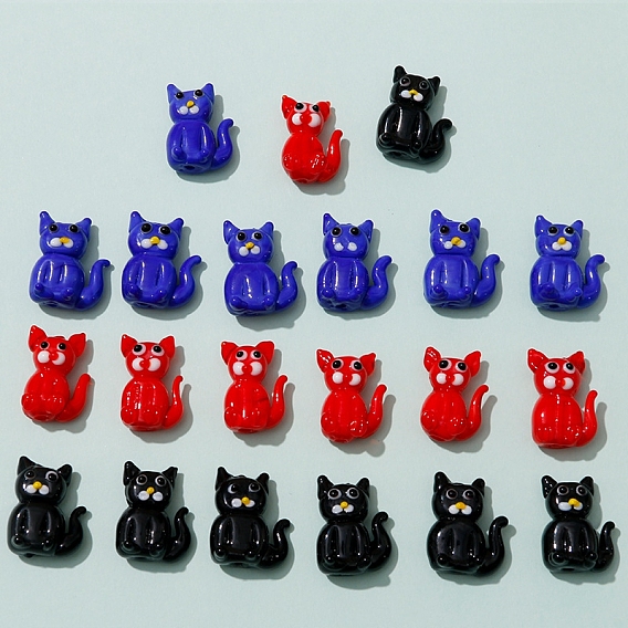 Стеклянные бусины, кошка