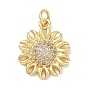 Латунные микро проложить кубического циркония подвески, прелести подсолнуха, с целью перехода в кольце, долговечный, без кадмия и без свинца