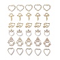  Rack Plating Alloy Open Back Bezel Pendants, For DIY UV Resin, Epoxy Resin, Pressed Flower Jewelry, Mixed Heart Shapes