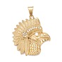304 Stainless Steel Big Pendants, with Crystal Rhinestone, Eagle Head