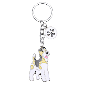 WEWAYSMILE Dog Keychain Car Keychain Pet Pendant Key-Ring Lovely Dog Key-ring Portable Metal Keychain Gift for Pet Lover Birthday Puppy Theme Party Supplies (Terrier)