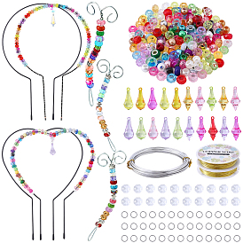 Наборы для самостоятельного изготовления подставок для растений, включая подставку для растений из железа, алюминиевая и медная проволока, акриловые подвески, звенья и бусины, пластиковые и смоляные бусины