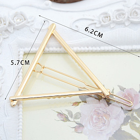 Alloy Geometric Hair Barrettes, Frog Buckle Hairpin for Women, Girls, Triangle