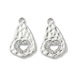 304 подвески из нержавеющей стали, со стразами, сердце