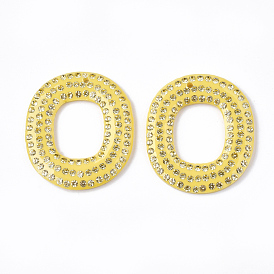 Pendentifs acryliques, avec strass, ovale