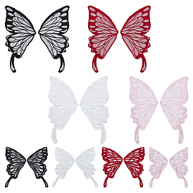 8 шт. 8 стили полиэстеровые заплатки для пришивания и утюжки, аппликации из ткани, бабочка