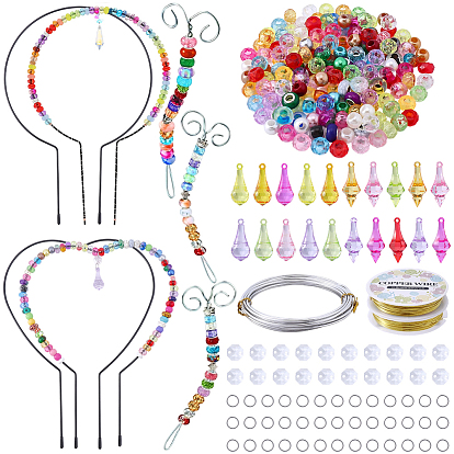 Наборы для самостоятельного изготовления подставок для растений, включая подставку для растений из железа, алюминиевая и медная проволока, акриловые подвески, звенья и бусины, пластиковые и смоляные бусины