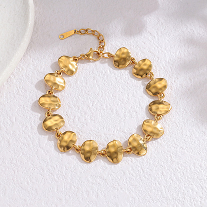 Браслеты из нержавеющей стали с коваными элементами и цепочками для женщин.