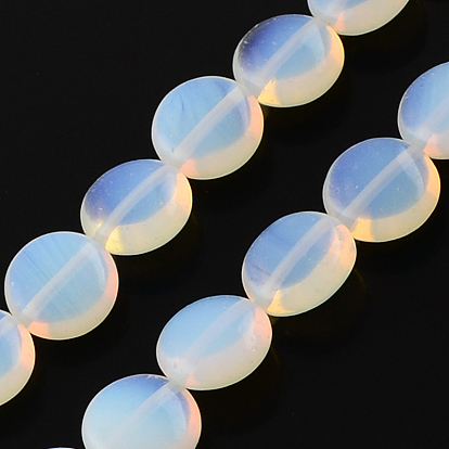 Opalite brins pierre de perles, lentilles, 10x5mm, Trou: 1mm, Environ 40 pcs/chapelet, 15.7 pouce