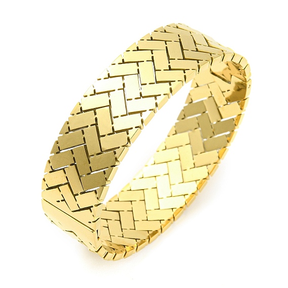 Ионное покрытие (IP) 304 браслет из нержавеющей стали с волнистым шарниром