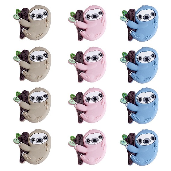 12шт 3 цвета силиконовые фокусные бусины, леность